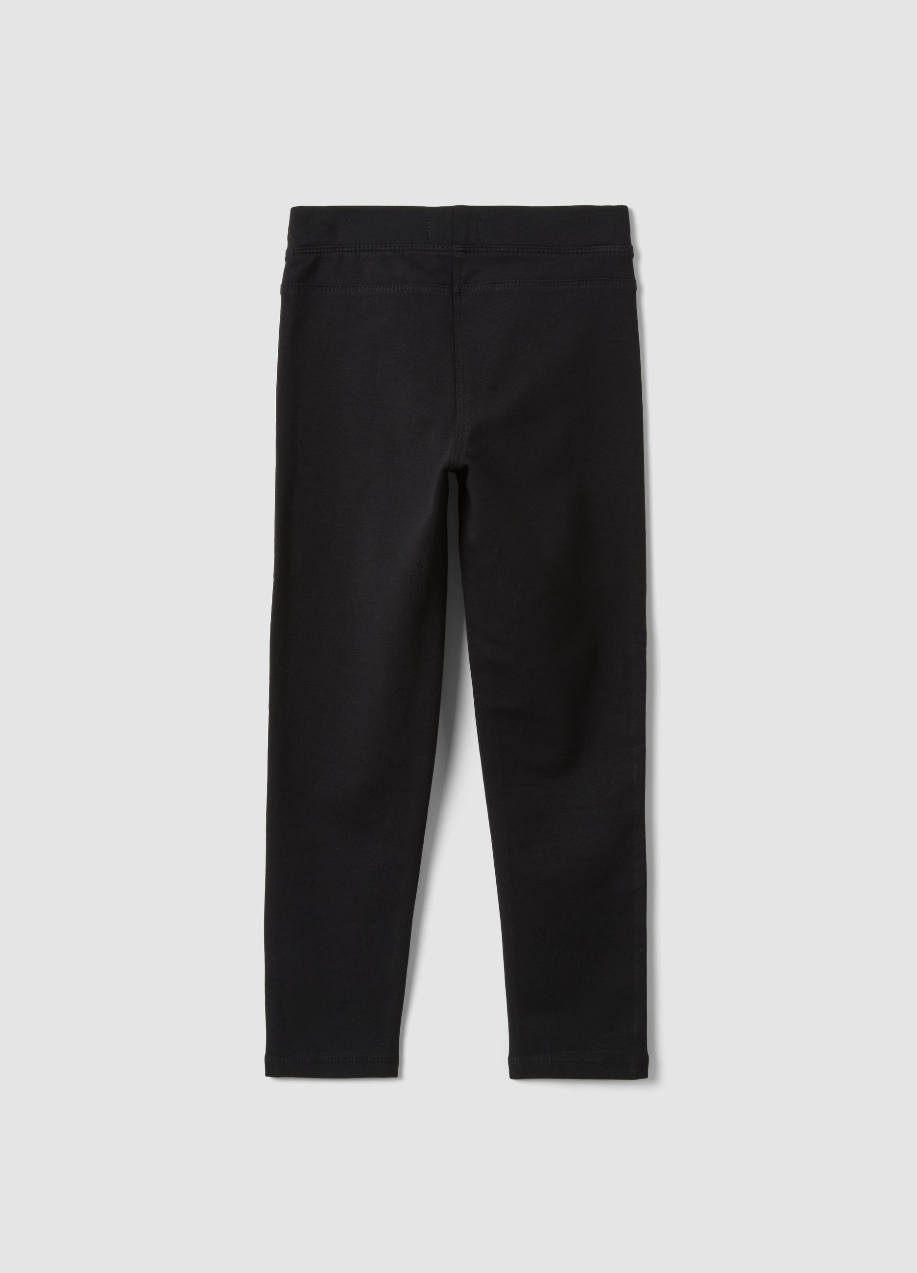 OVS Girls’ Black Slim-Fit Stretch Organic Cotton Treggings