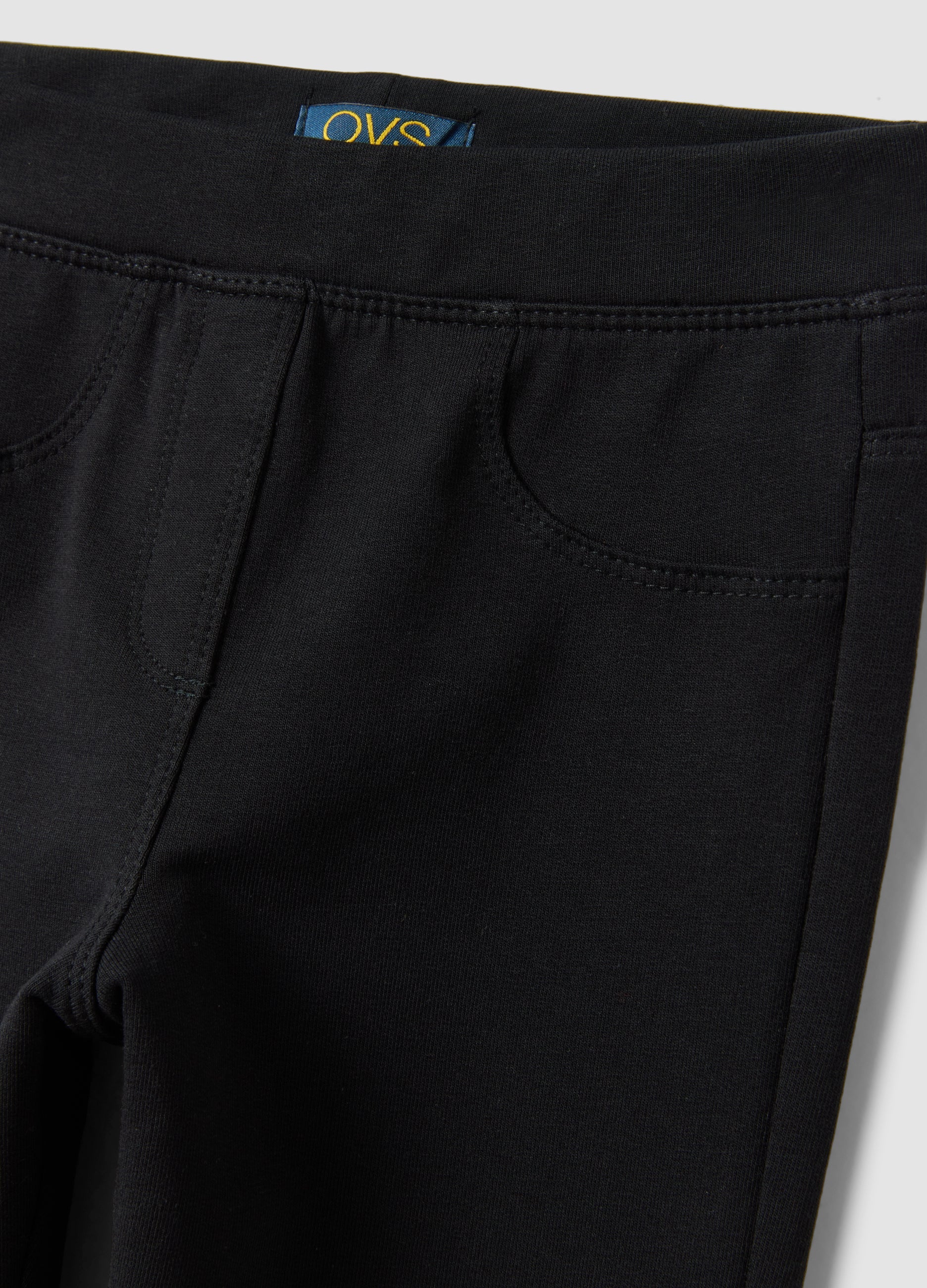 OVS Girls’ Black Slim-Fit Stretch Organic Cotton Treggings
