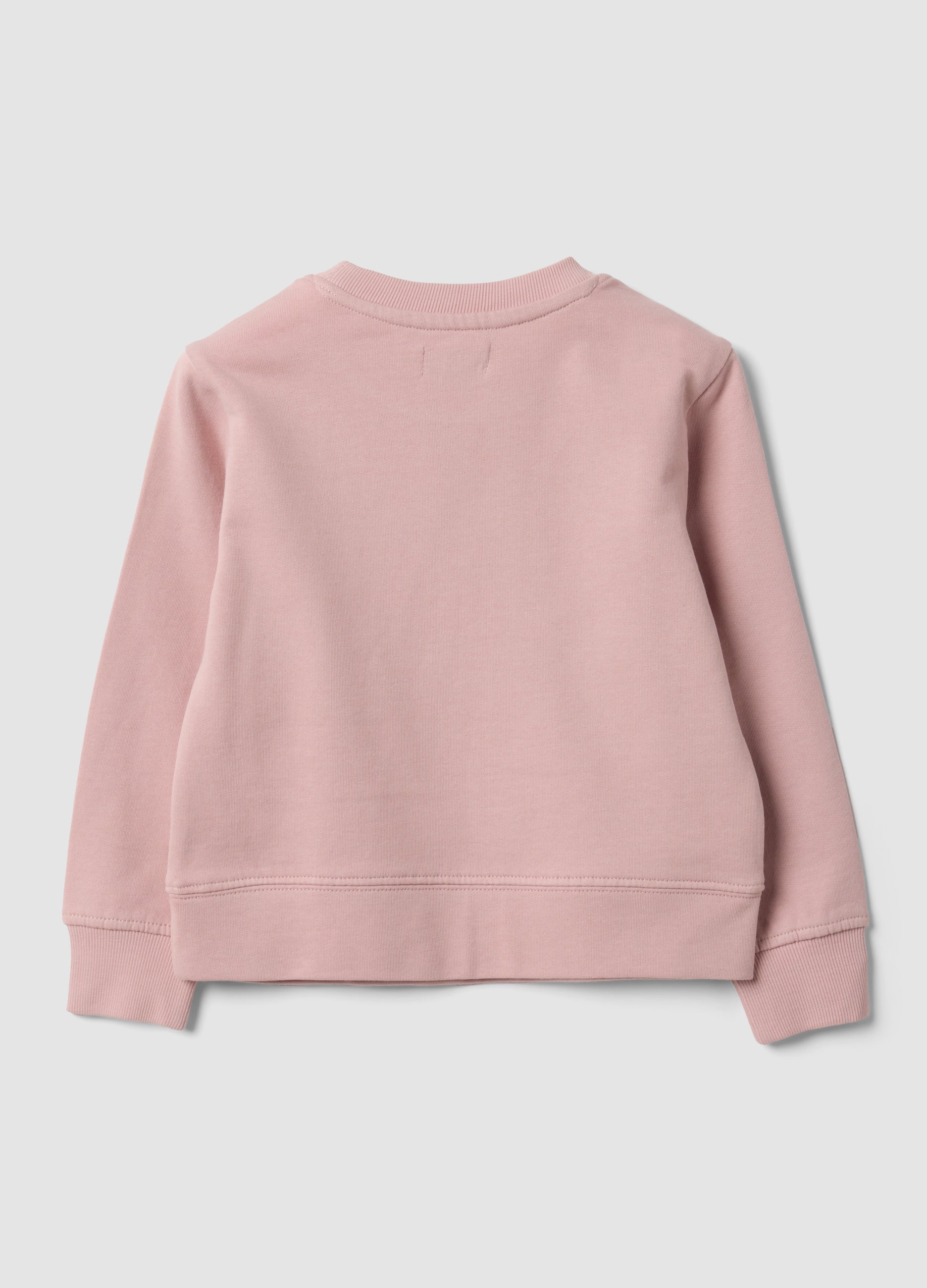OVS Pink Pure Cotton Crew-Neck Sweatshirt With Heart For Girls
