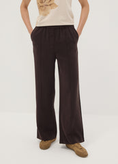 OVS Brown viscose-blend wide-leg jogger trousers