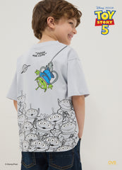 OVS Grey Pure Cotton Toy Story Graphic T-Shirt For Boys