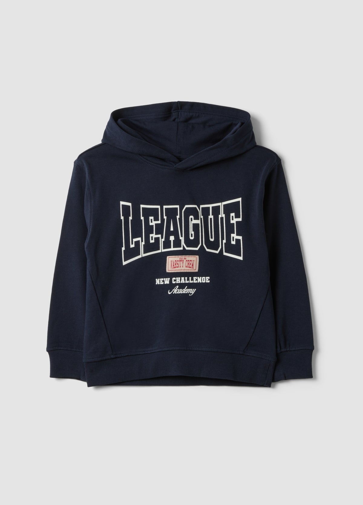OVS Blue 100% Cotton Hoodie With Front Print For Boys
