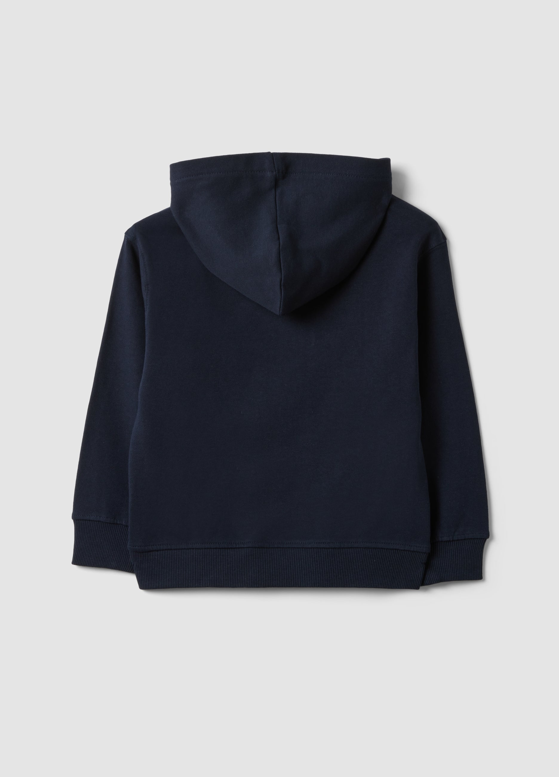 OVS Blue 100% Cotton Hoodie With Front Print For Boys