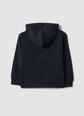 OVS Blue 100% Cotton Hoodie With Front Print For Boys