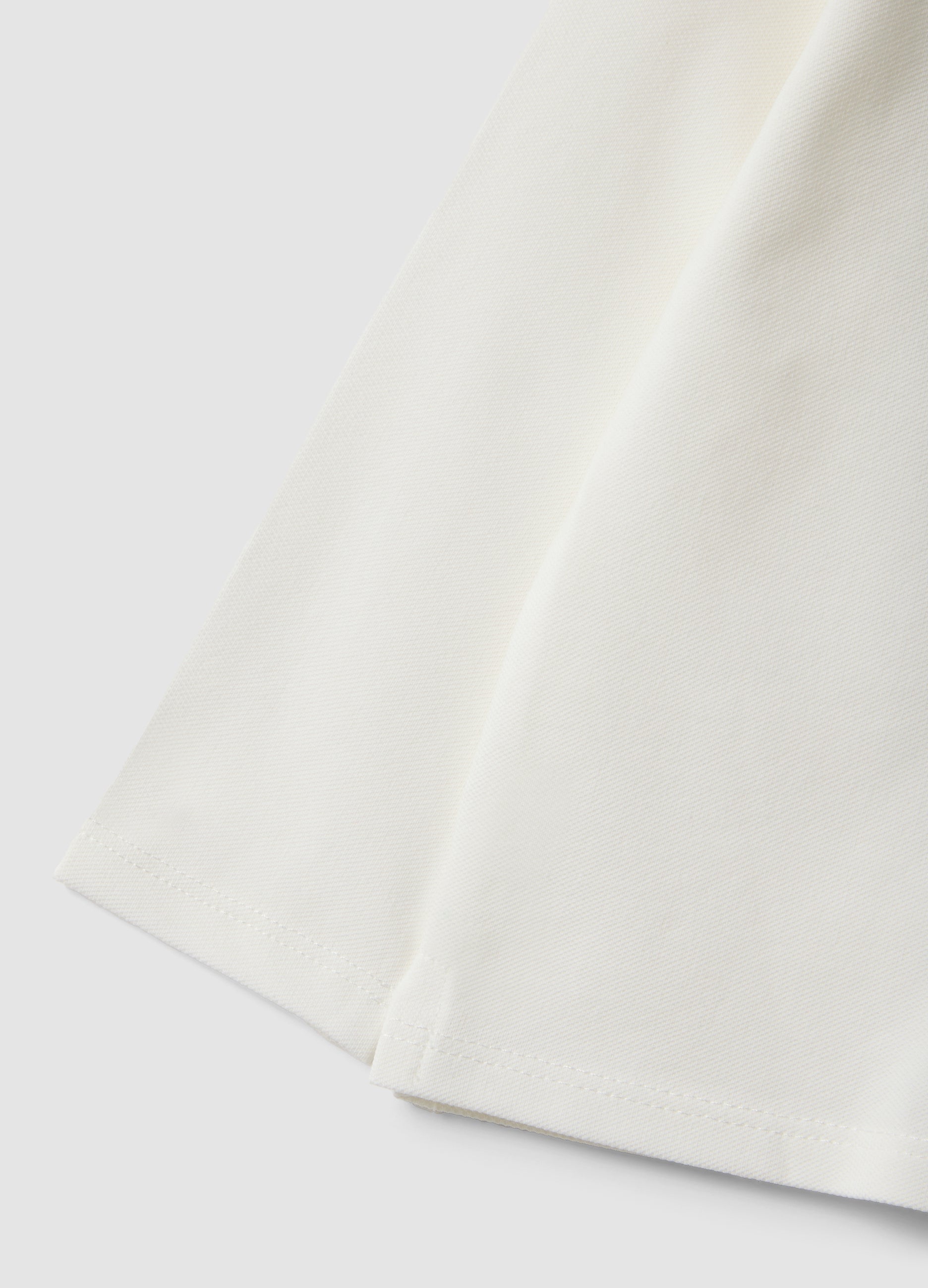 OVS White Stretch Organic Cotton Polo Shirt With Ruffle Detailing For Baby Girl