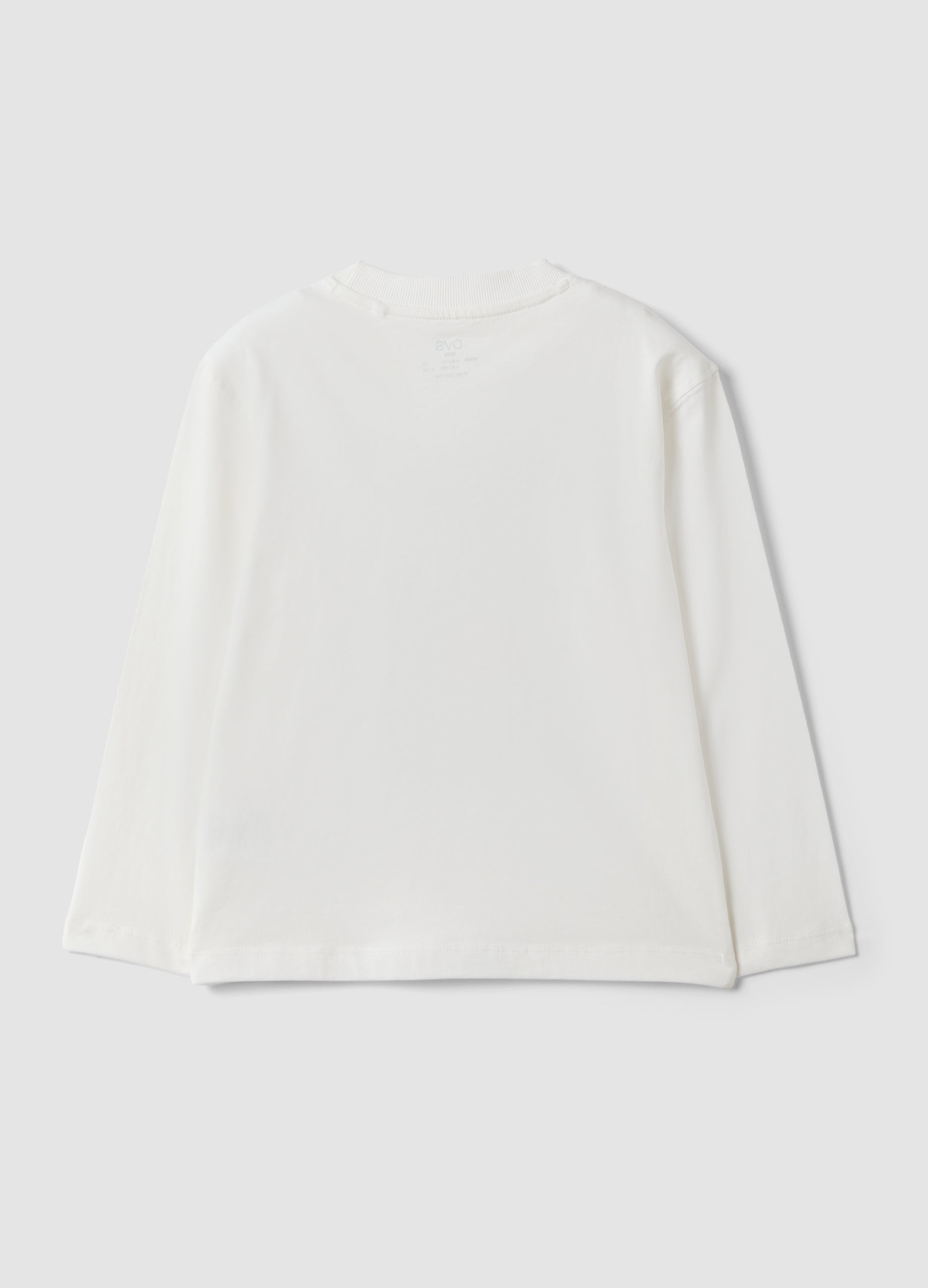 OVS White Pure Cotton Oversized Fit T-Shirt With Skate Print For Boys