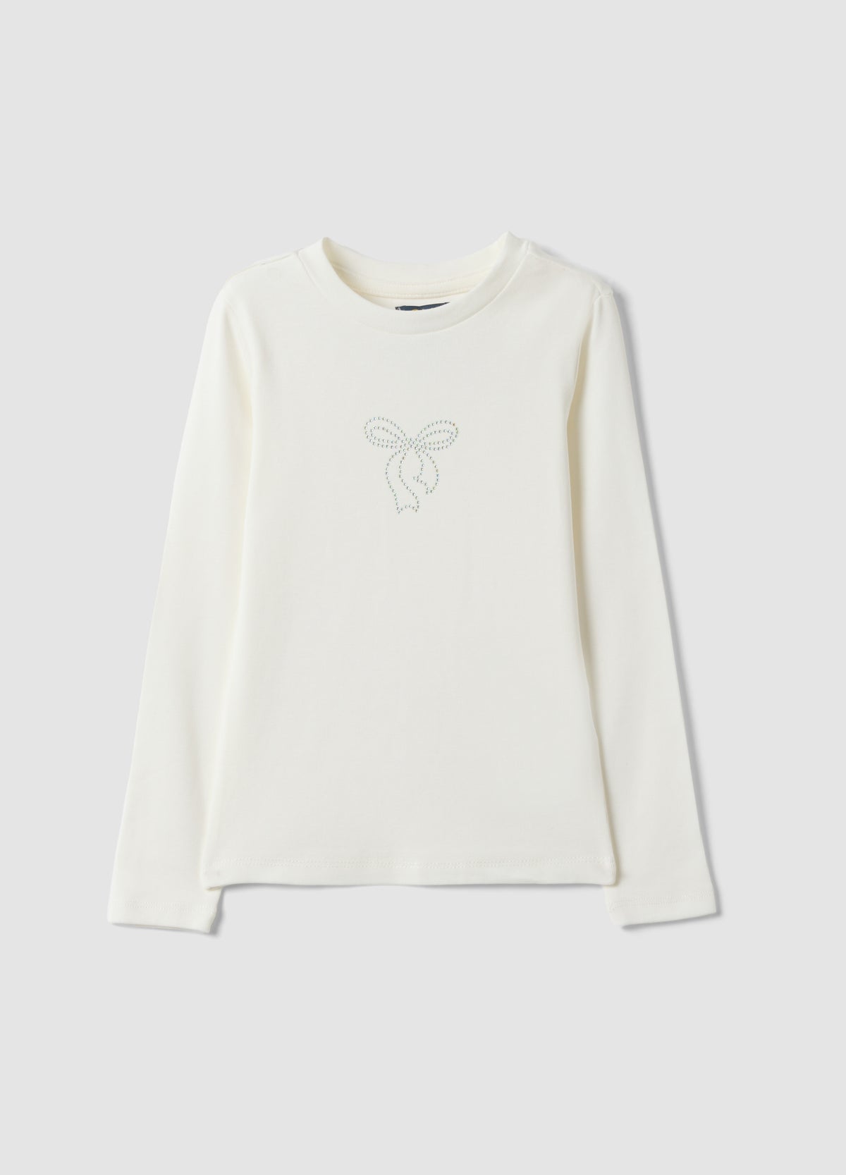 OVS White Stretch Organic Cotton Printed T-Shirt For Girls
