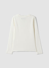 OVS White Stretch Organic Cotton Printed T-Shirt For Girls