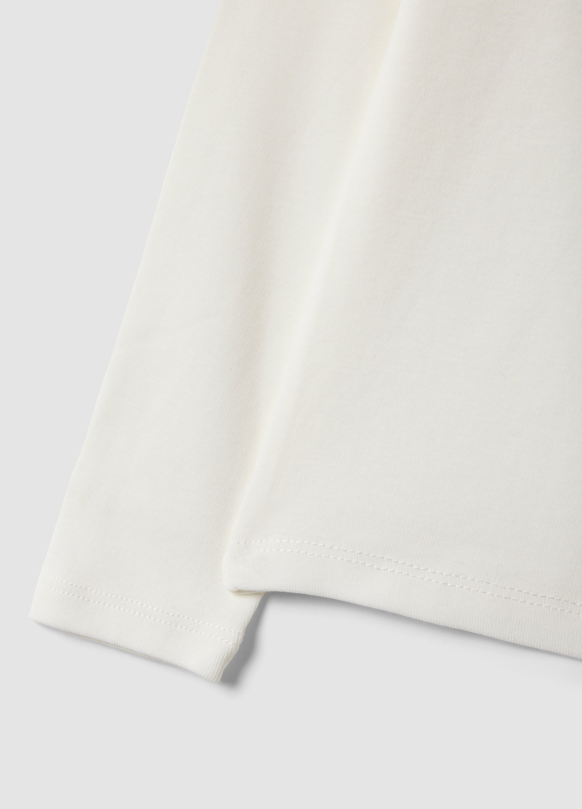 OVS White Stretch Organic Cotton Printed T-Shirt For Girls