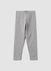 OVS Grey Skinny Leggings In Stretch Organic Cotton With Bows For Girls