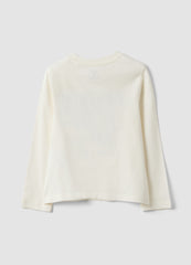 OVS White Pure Organic Cotton T-Shirt With Puppy Print For Girls