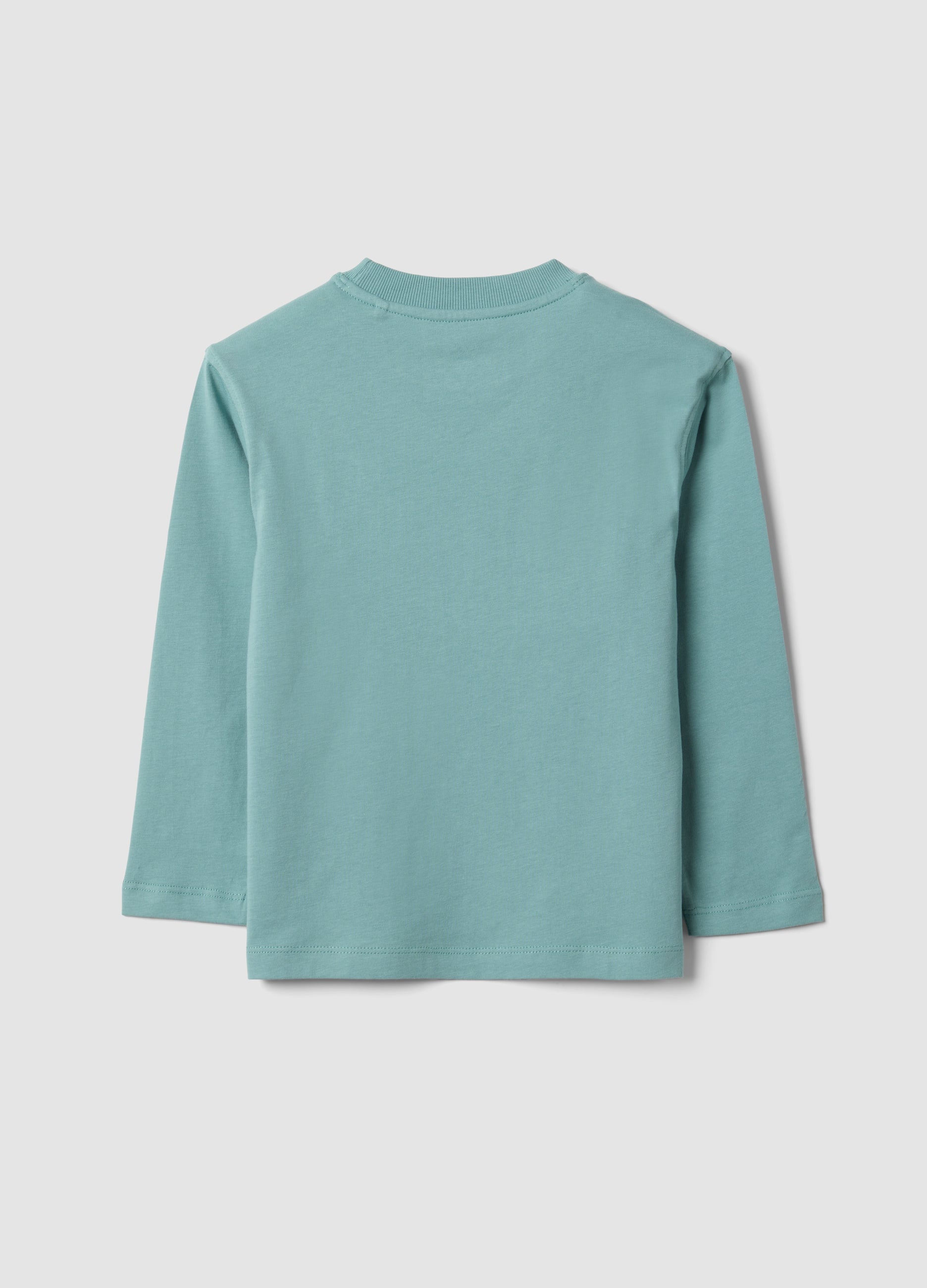 OVS Green Oversized Pure Cotton T-Shirt With Skate Print For Boys