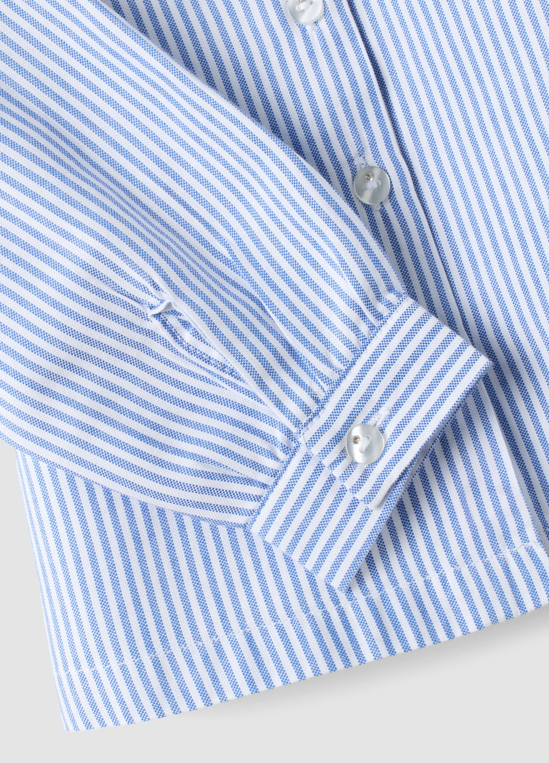 OVS Blue Striped Pure Cotton Shirt With Ruffle Collar For Baby Girls