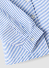 OVS Blue Striped Pure Cotton Shirt With Ruffle Collar For Baby Girls