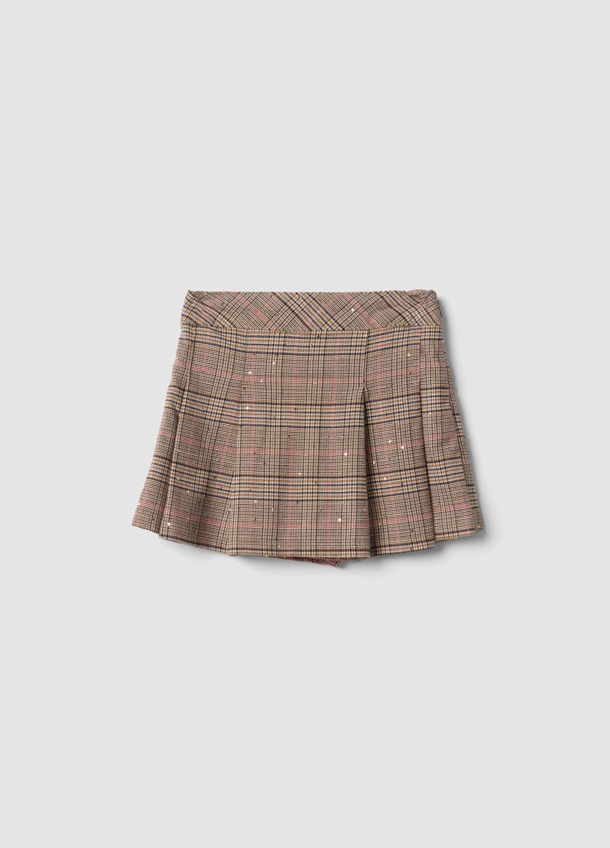 OVS Girls’ Brown Checked Stretch Viscose Skort