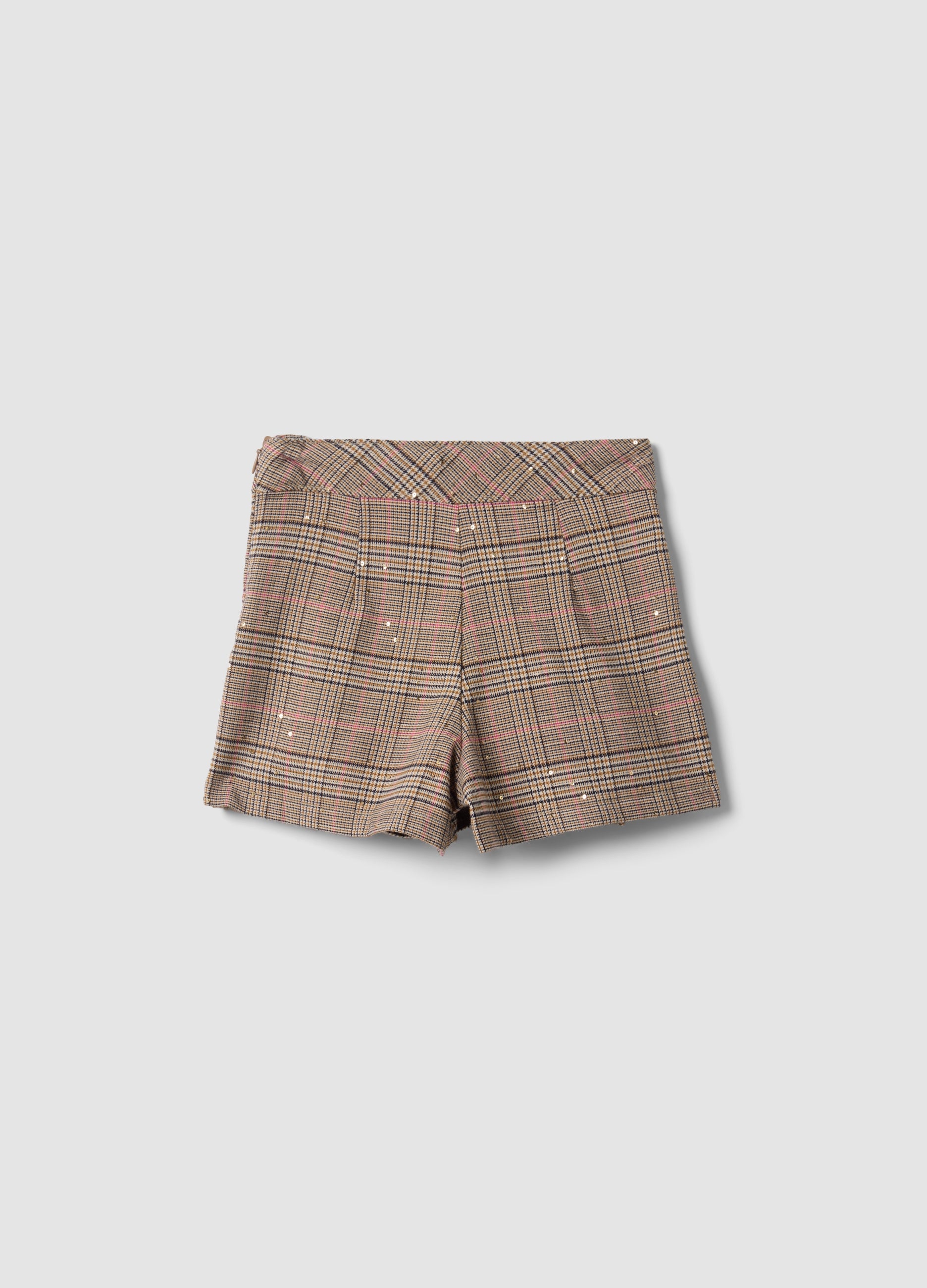 OVS Girls’ Brown Checked Stretch Viscose Skort