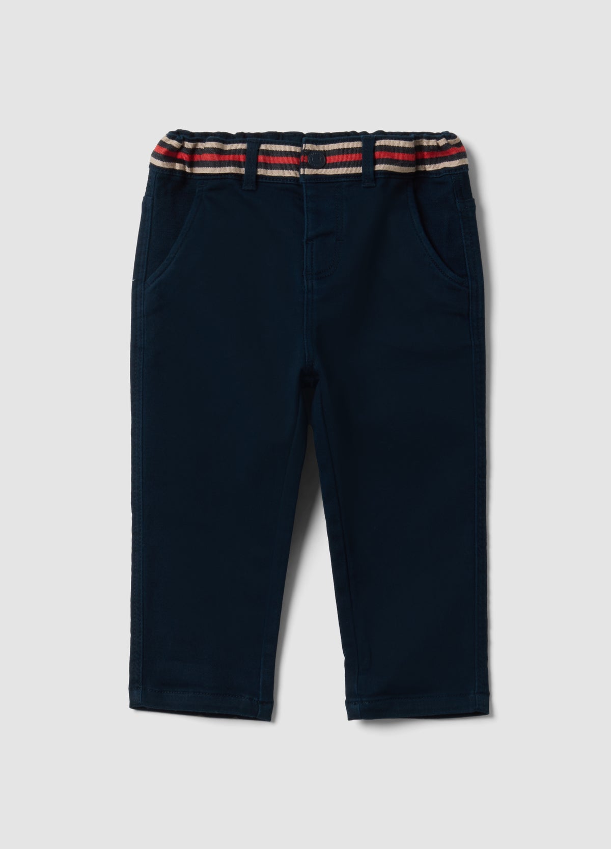 OVS Blue Stretch Cotton Trousers With Elasticated Waist For Baby Boy