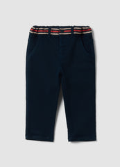 OVS Blue Stretch Cotton Trousers With Elasticated Waist For Baby Boy