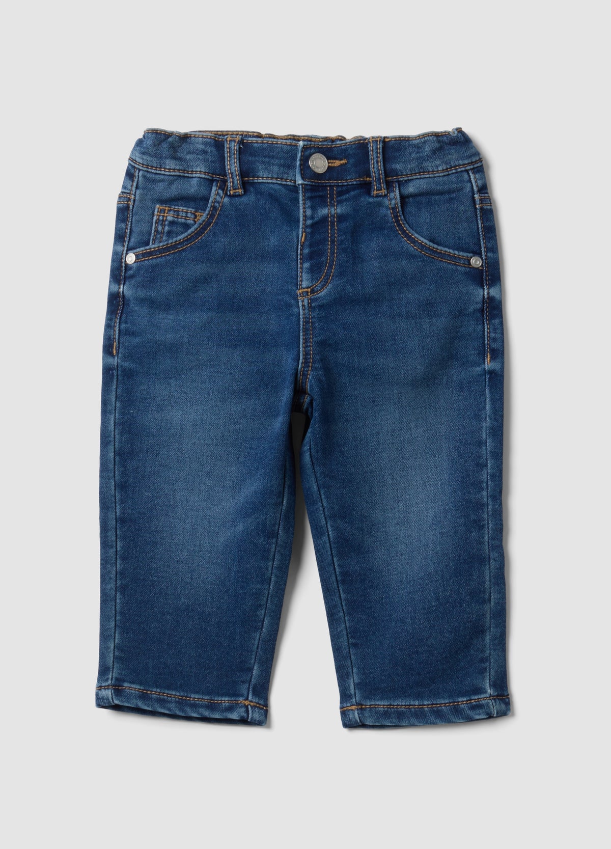 OVS Dark Blue Stretch-Cotton Denim Jeans, Regular Fit For Baby Boy