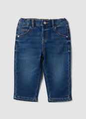 OVS Dark Blue Stretch-Cotton Denim Jeans, Regular Fit For Baby Boy
