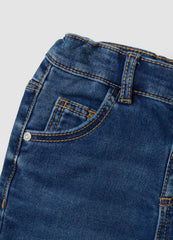 OVS Dark Blue Stretch-Cotton Denim Jeans, Regular Fit For Baby Boy