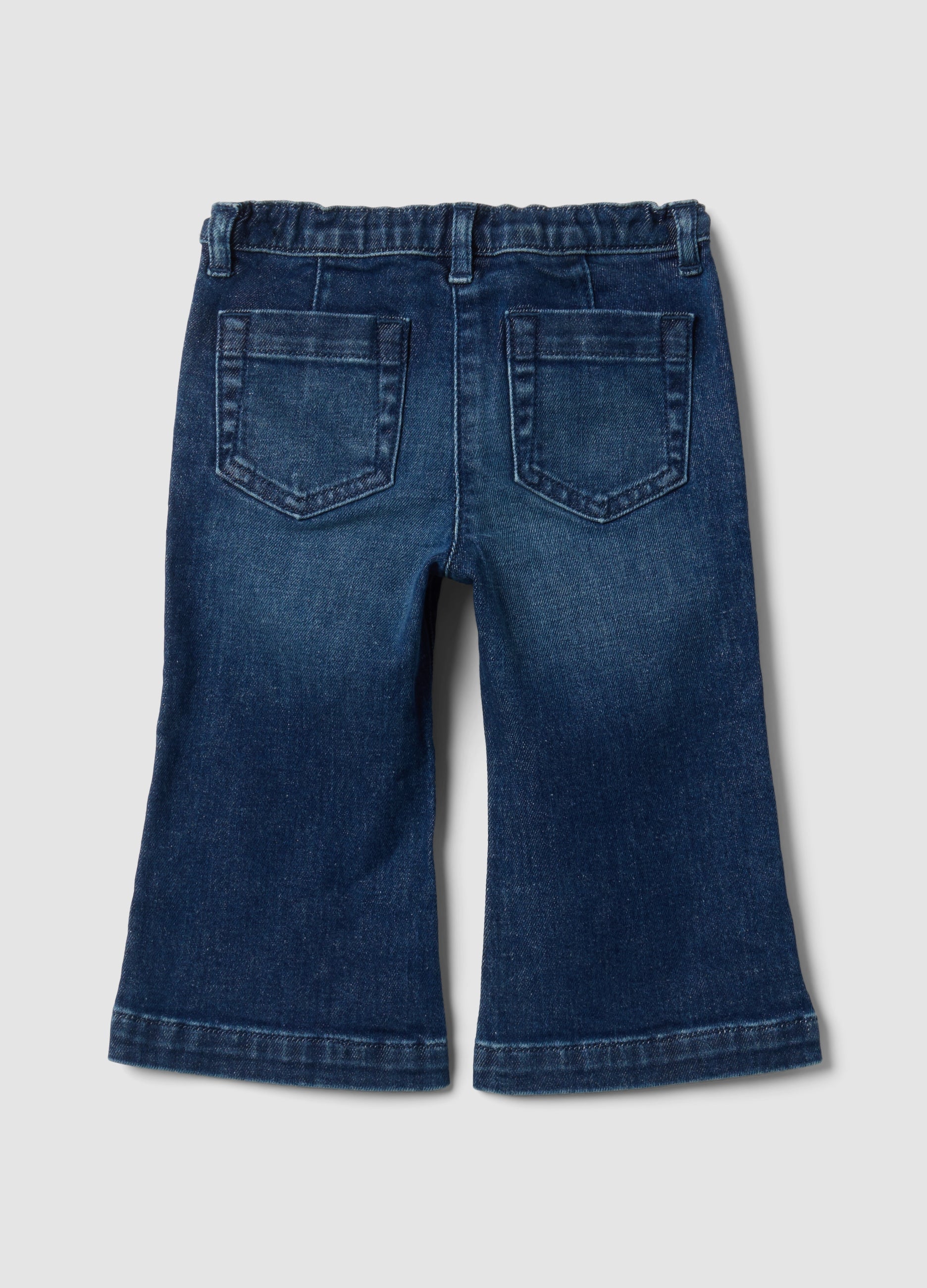 OVS Blue Flared Stretch-Cotton Jeans With Teddy Bear Button For Baby Girl