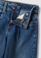 OVS Blue Wide-Leg Pure Cotton Jeans With Patches For Girls