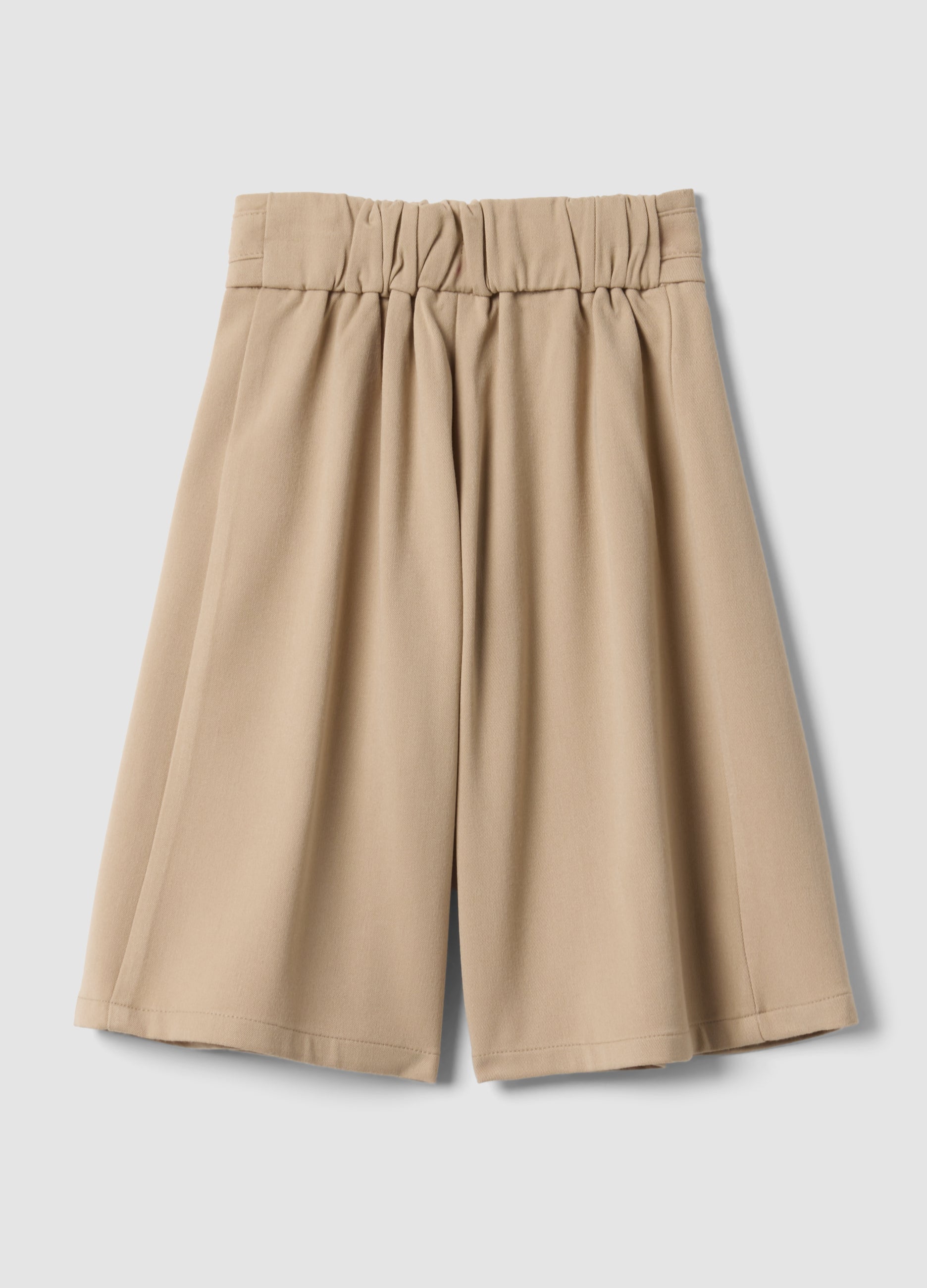 OVS Beige Wide-Leg Stretch Viscose Trousers With Bow For Baby Girl