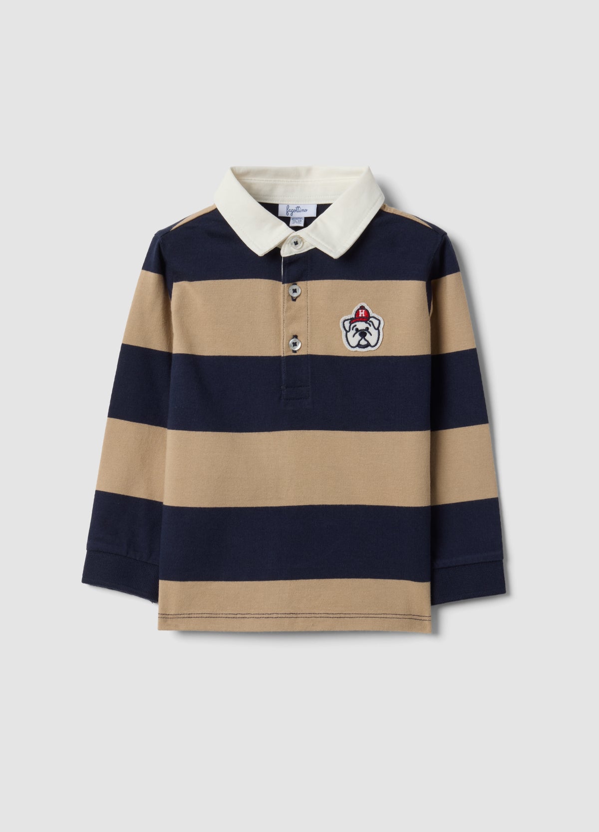 OVS Blue Striped Polo Shirt In Pure Organic Cotton For Baby Boy