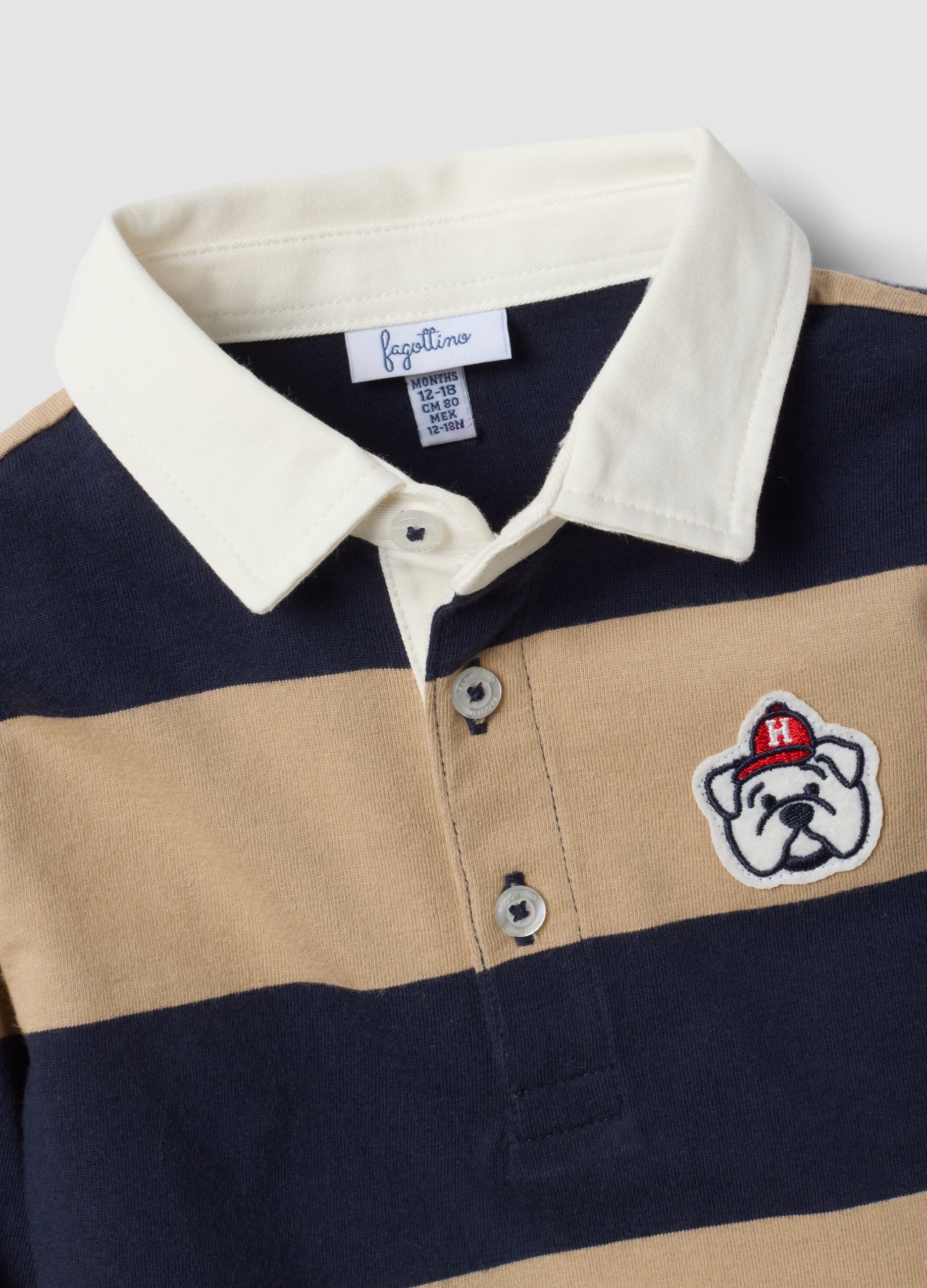 OVS Blue Striped Polo Shirt In Pure Organic Cotton For Baby Boy