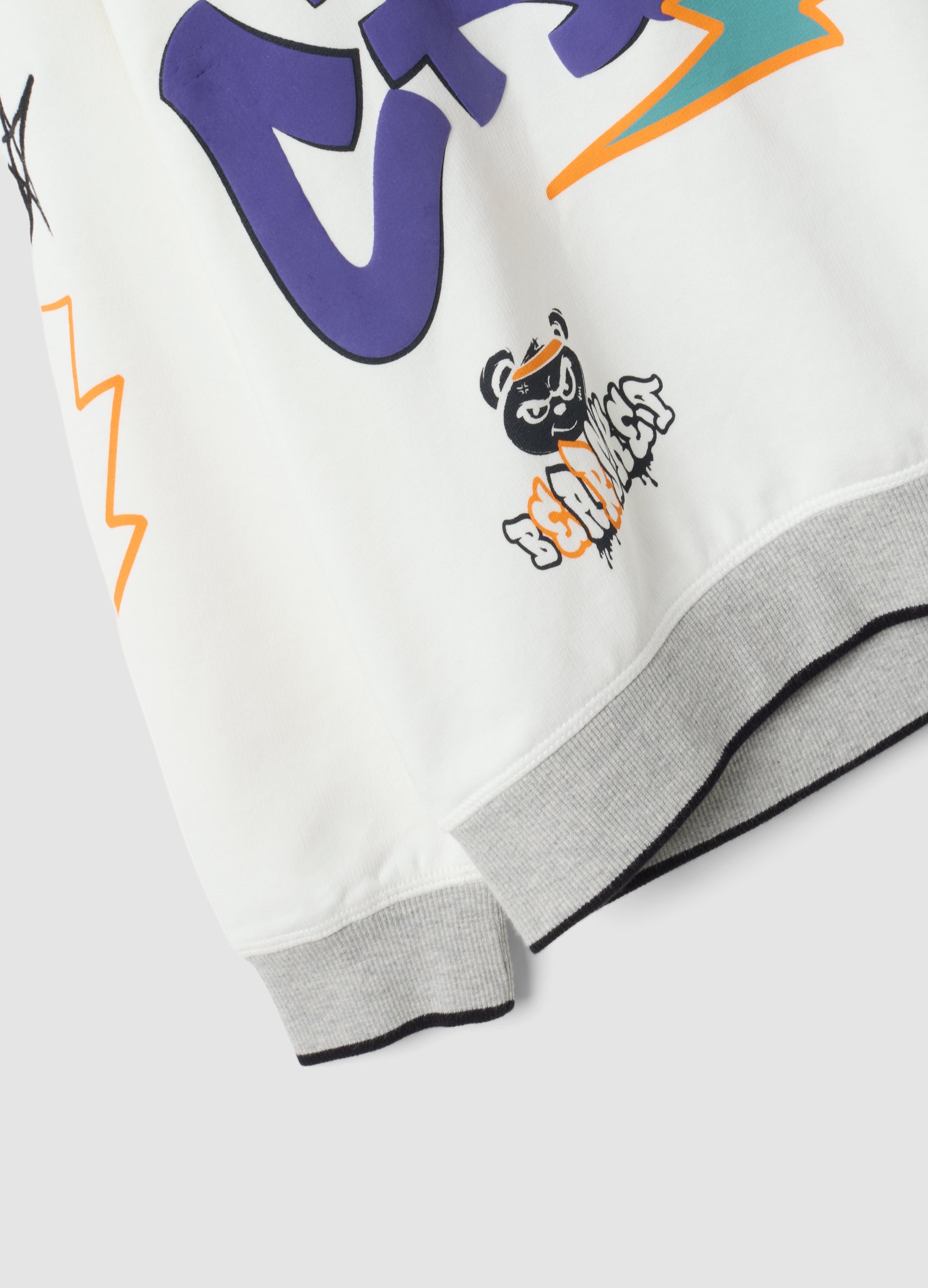 OVS White Cotton-Blend Hoodie With Graffiti Oversized Fit For Boys
