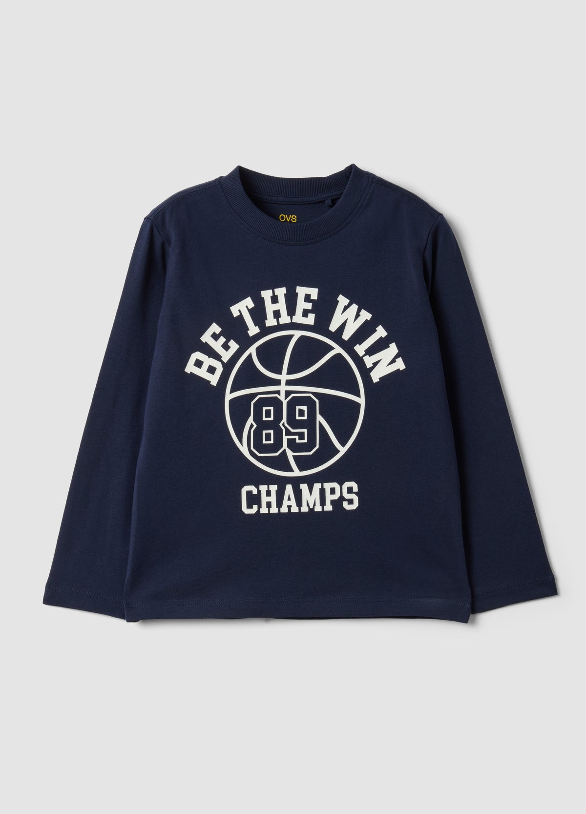 OVS Blue Pure Organic Cotton T-Shirt With College Print For Boys