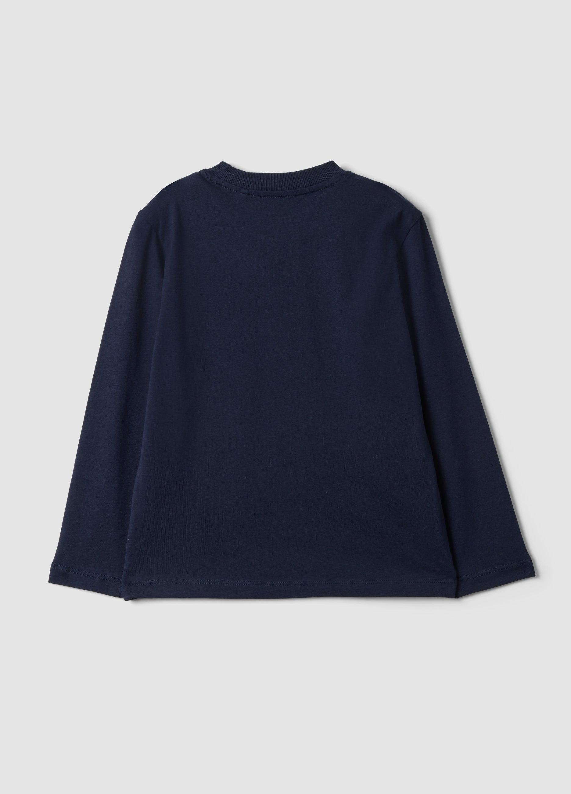 OVS Blue Pure Organic Cotton T-Shirt With College Print For Boys