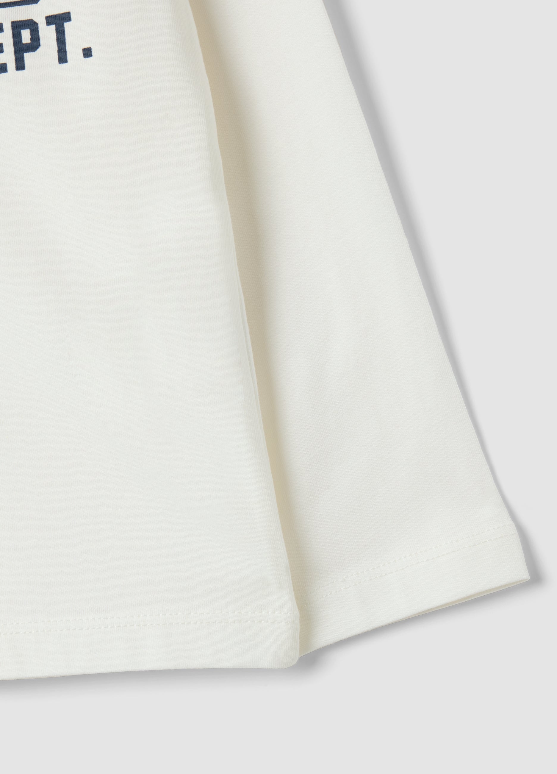 OVS White Organic Cotton T-Shirt With College Print For Boys