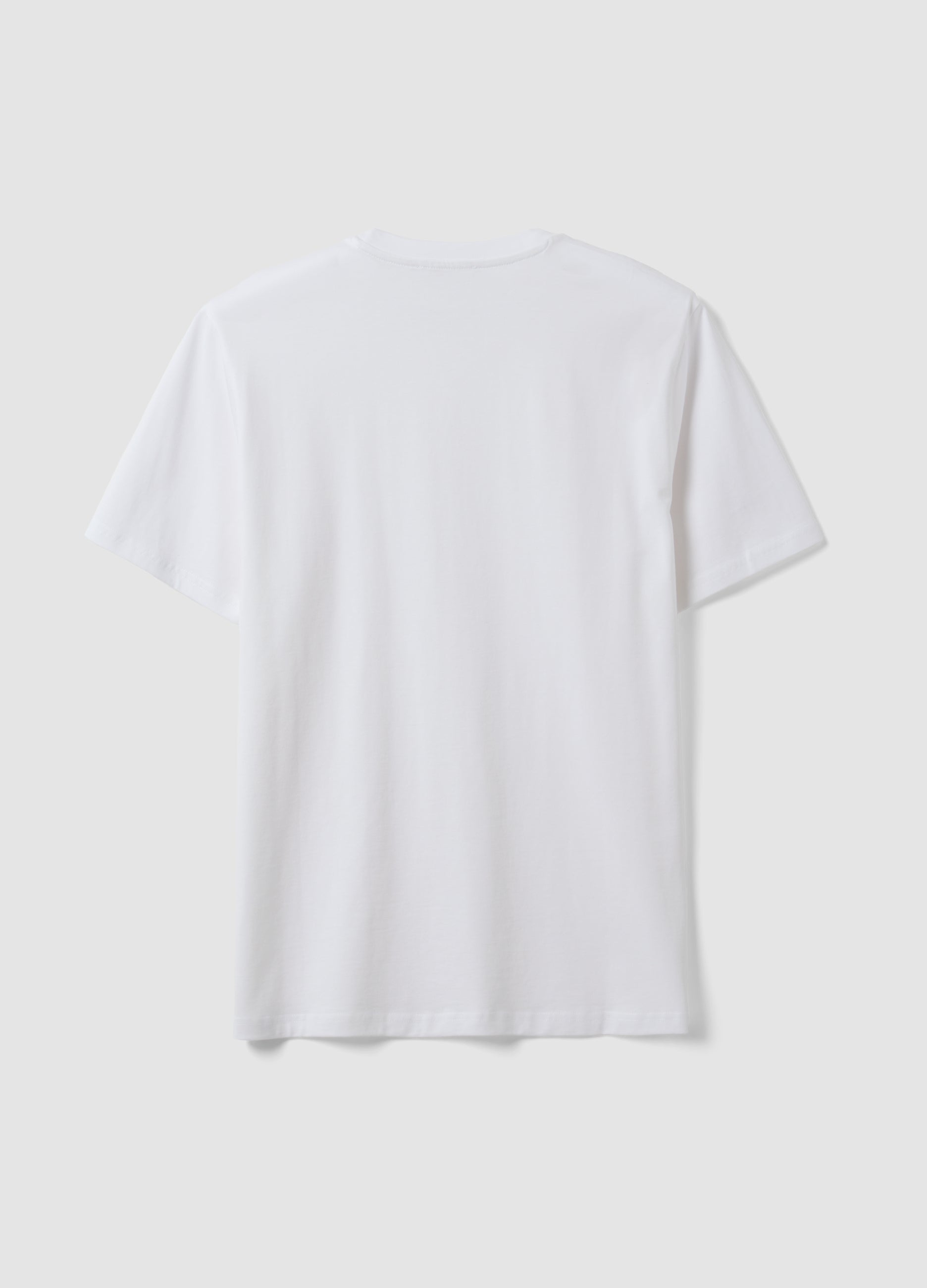 OVS White Pure-Cotton Crew-Neck T-Shirt In A Regular Fit