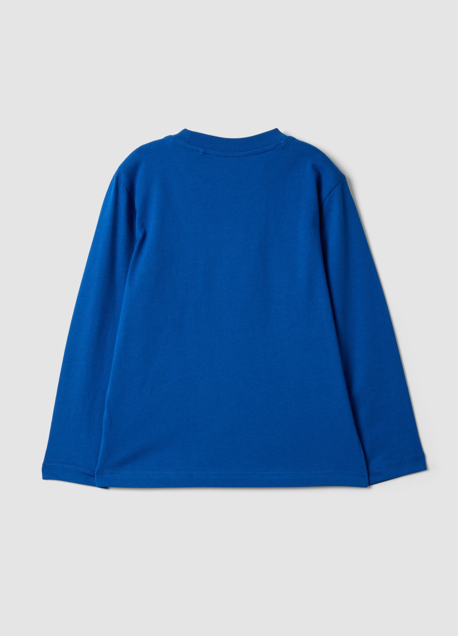OVS Blue Organic Cotton T-Shirt With Varsity Print For Boys