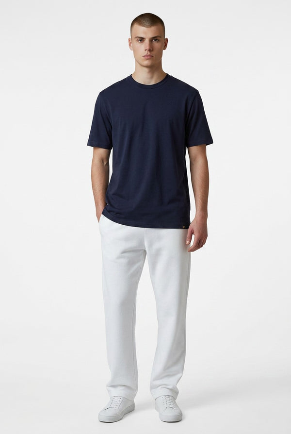OVS Blue Pure Cotton Crew-Neck T-Shirt, Regular Fit