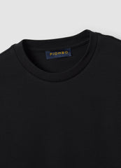 OVS Black Crew-Neck Pure Cotton T-Shirt, Regular Fit