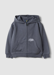 OVS Grey Cotton-Blend Hooded Sweatshirt, Regular Fit, For Boys