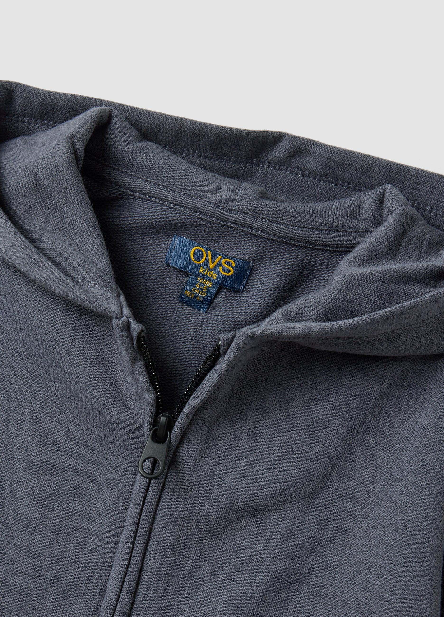 OVS Grey Cotton-Blend Hooded Sweatshirt, Regular Fit, For Boys