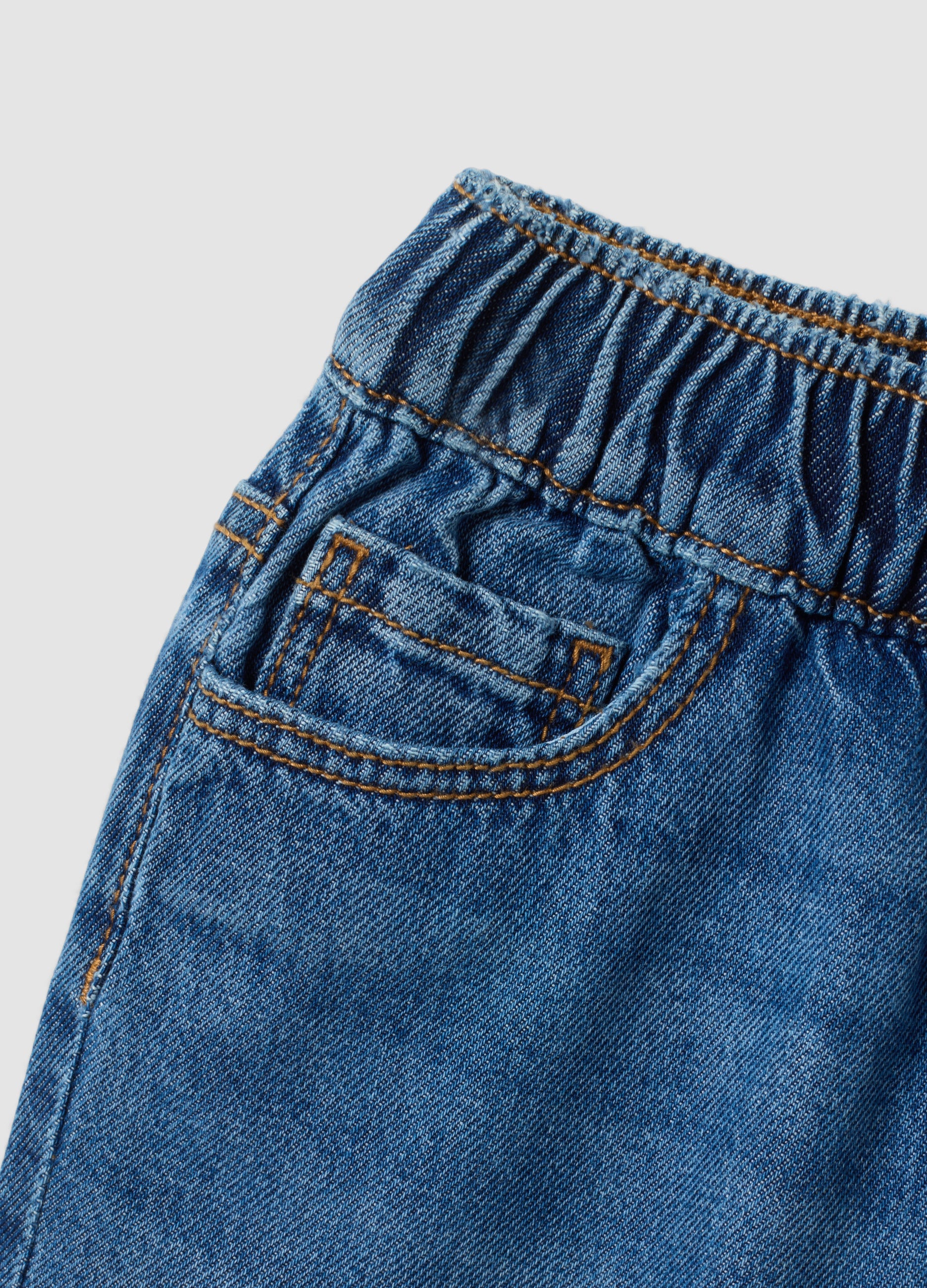 OVS Girls’ Blue Wide-Leg Pure Cotton Jeans With Elasticated Waist
