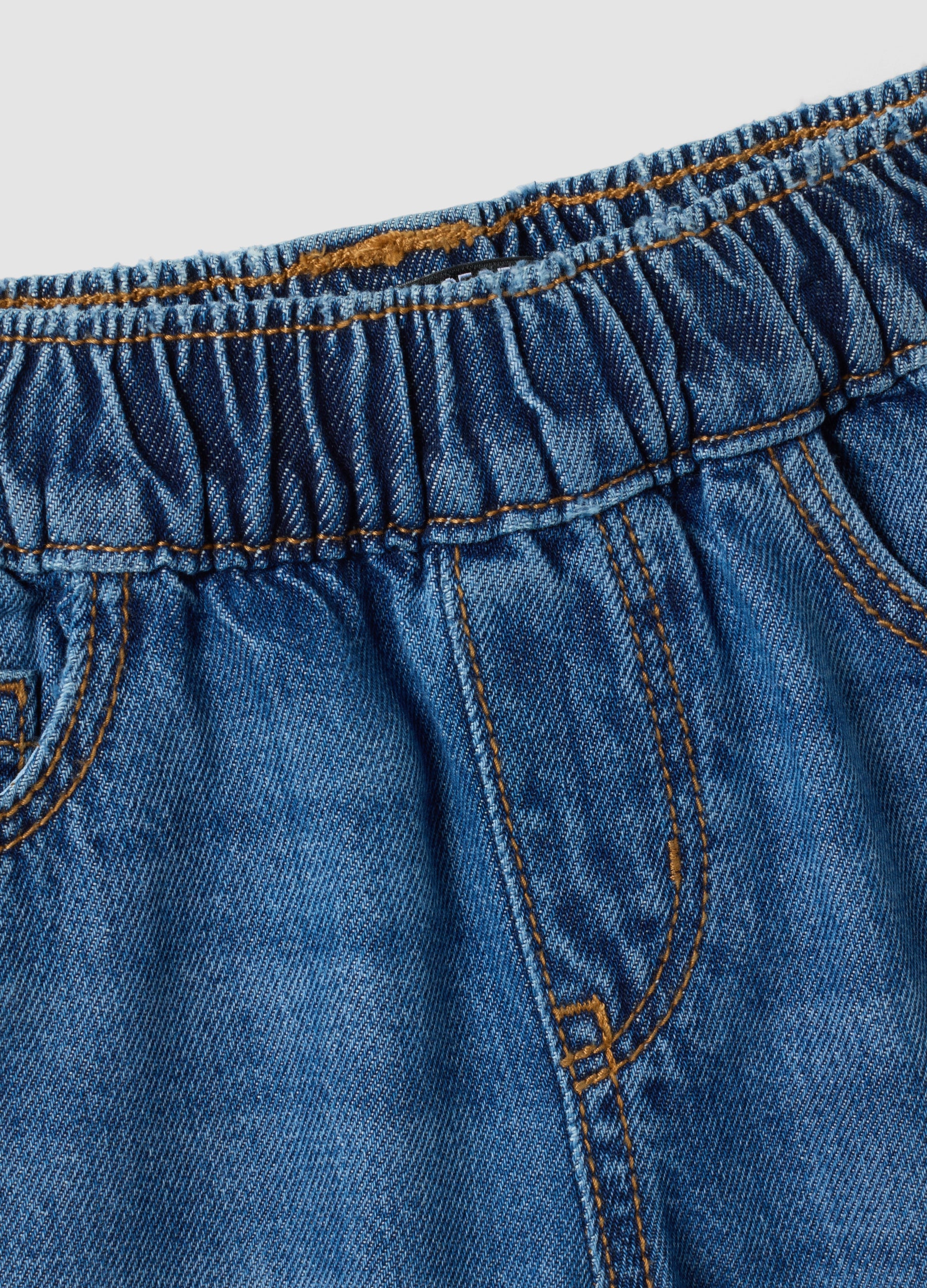 OVS Girls’ Blue Wide-Leg Pure Cotton Jeans With Elasticated Waist