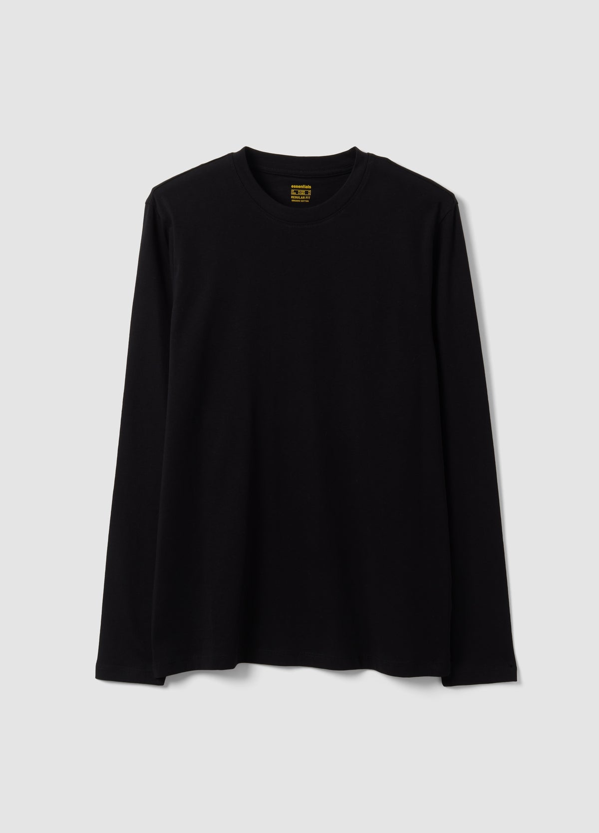 OVS Black Long-Sleeve T-Shirt In 100% Organic Cotton With Crew Neck