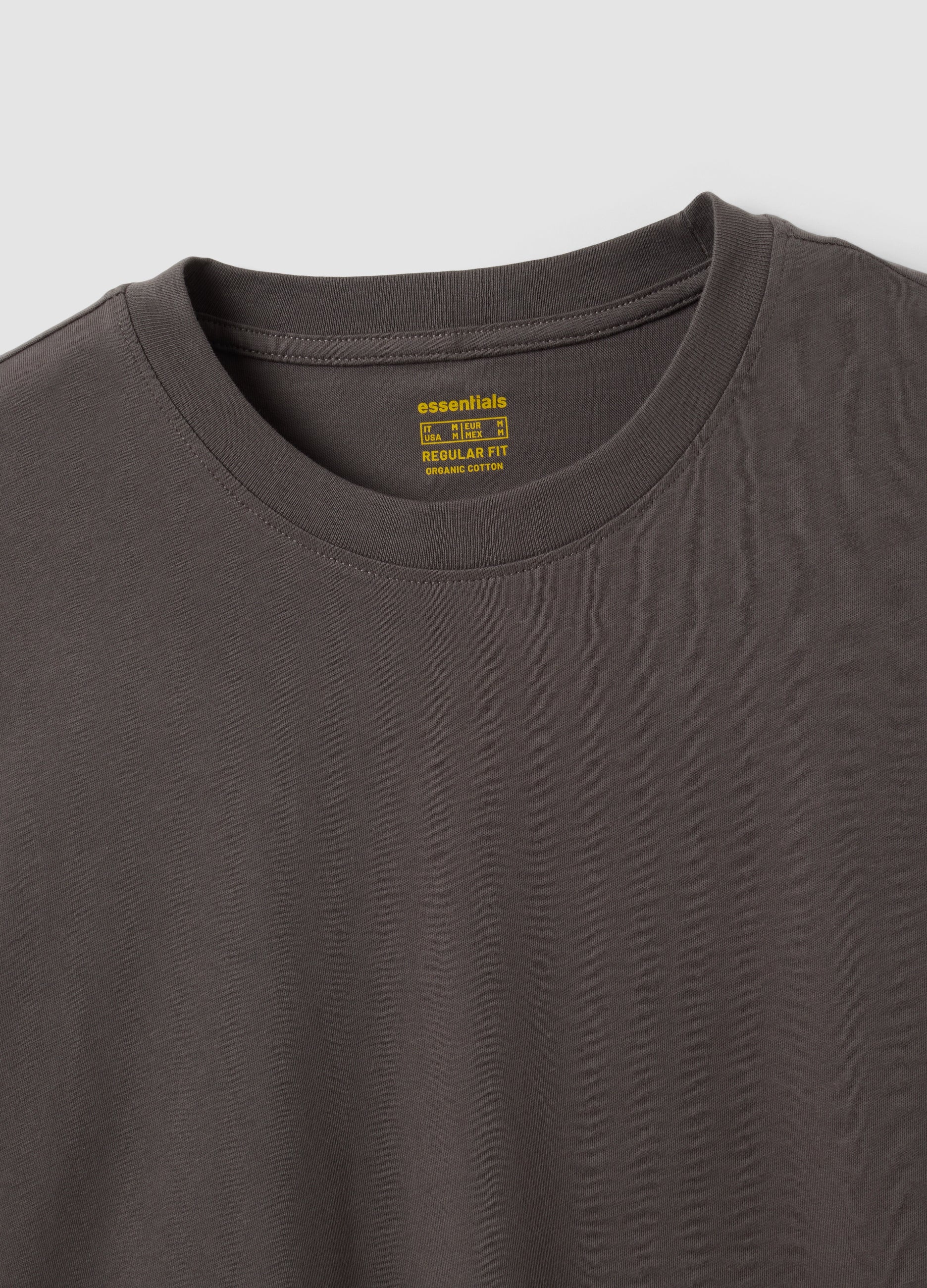 OVS Grey Long-Sleeve Crew-Neck T-Shirt In 100% Organic Cotton