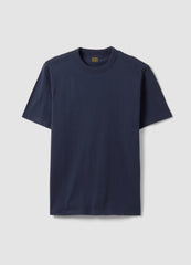 OVS Blue Pure Cotton Crew-Neck T-Shirt, Relaxed Fit