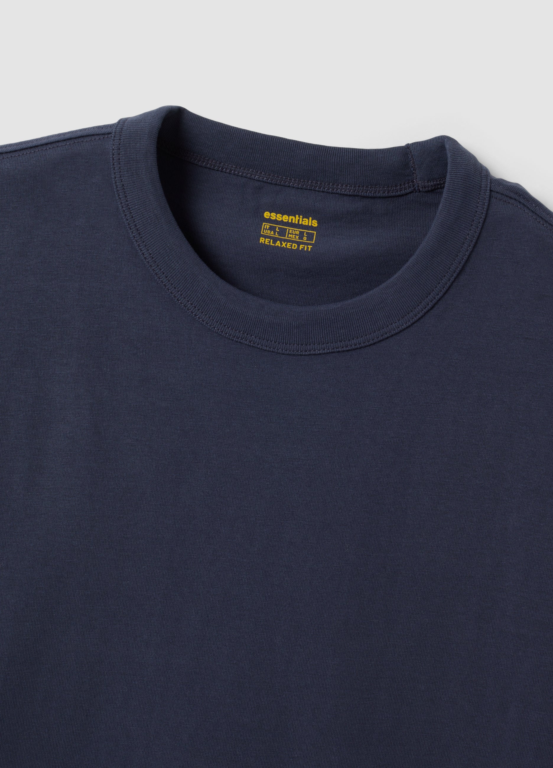 OVS Blue Pure Cotton Crew-Neck T-Shirt, Relaxed Fit