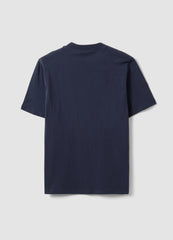 OVS Blue Pure Cotton Crew-Neck T-Shirt, Relaxed Fit