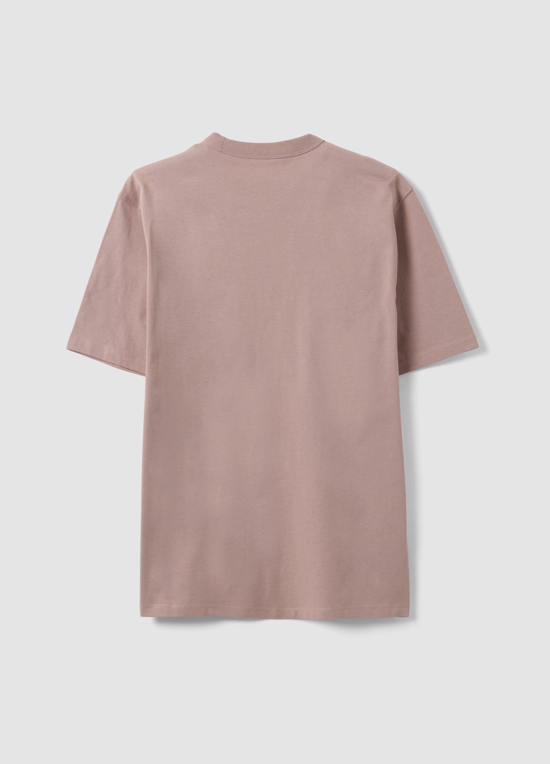 OVS Pink Pure Cotton Crew-Neck T-Shirt, Relaxed Fit