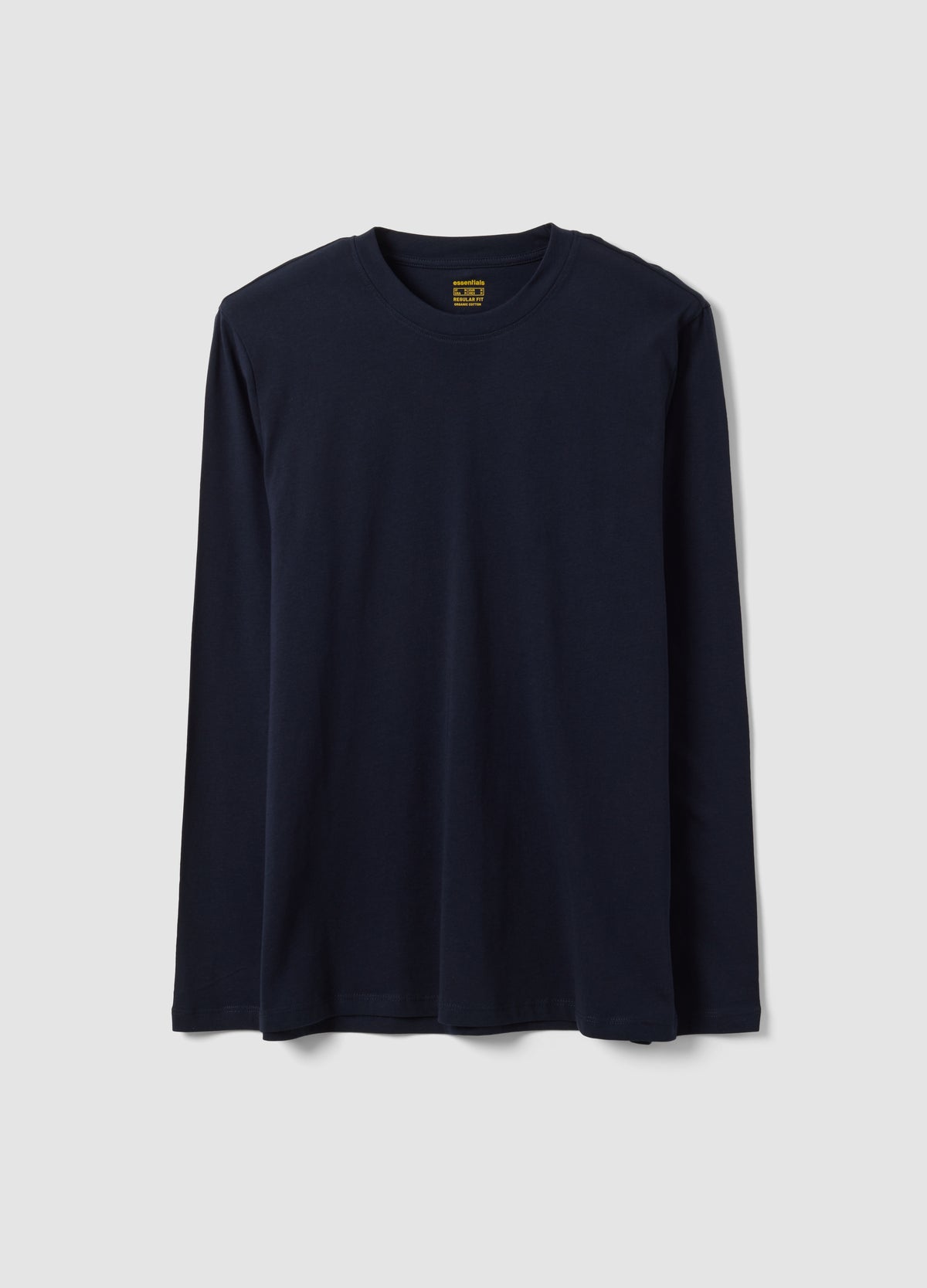 OVS Blue Long-Sleeve Crew-Neck T-Shirt In Pure Organic Cotton