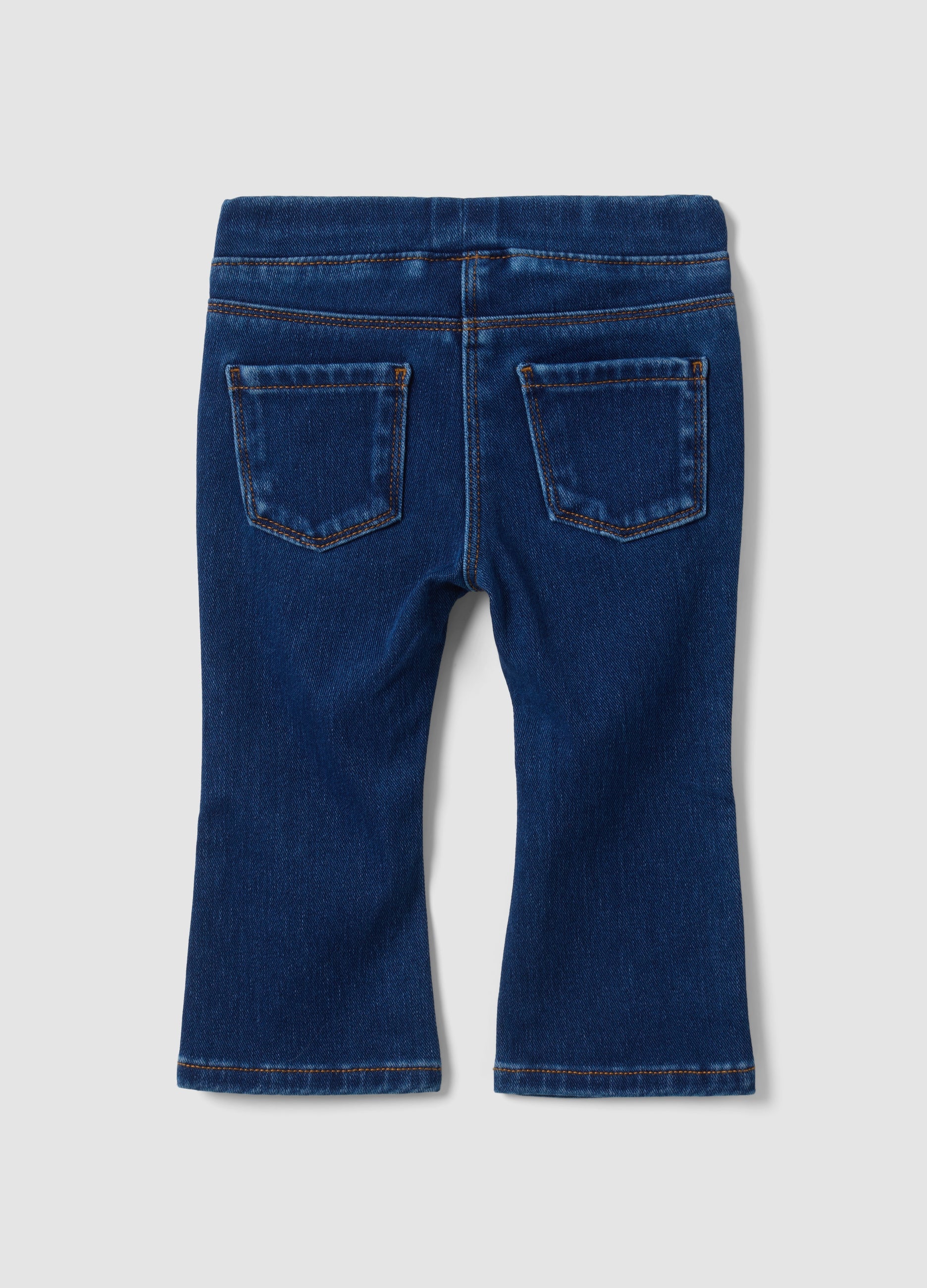 OVS Blue Stretch Cotton Flare-Fit Jeggings For Baby Girl